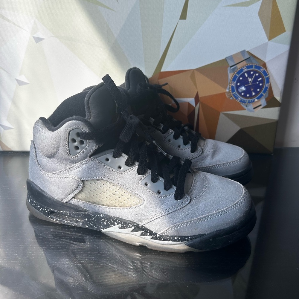 Gray and Black High-Top Sneakers